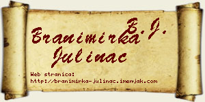 Branimirka Julinac vizit kartica